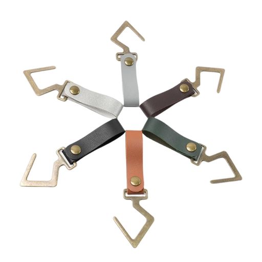 YFFSFDCランタンフック金属フックハンガー吊り下げS字PUレザー製調理器具収納整理多機能テントポールキャンプアウトドアキャンプ用品(6個入り)