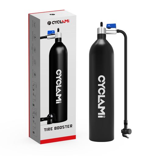 CYCLAMIタイヤブースター-1.2Lアルミ合金MTBロードインフレータータイヤ空気入れ-バルブガスシリンダー..