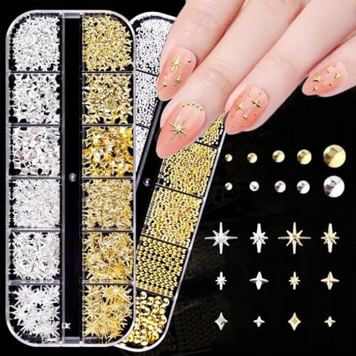 星(塗り潰し)【2ケースセット】金属スターネイルスタッズ+金属半円パール。たっぷり入っており、ネイルアートデザインに最適。 星(塗り潰し)【スターネイルスタッズ】6デザイン2色展開 立体感ある輝きでネイルデザインが華やかに。 星(塗り潰し)【半球ラウンドドーム】0.8-1.0-1.2-1.5-2.0-3.0mmの6サイズがセットになった使いやすアートパーツです。 星(塗り潰し)【ソフトメタル製】軽量で肌に優しい。耐久性があり、色落ちしにくい。ネイルデザインの仕上がりを美しく演出。 星(塗り潰し)【多用途】ネイルアートはもちろん、スマホケース、手芸用品、カバン、靴、サングラスなど、さまざまなDIYに活用可能。