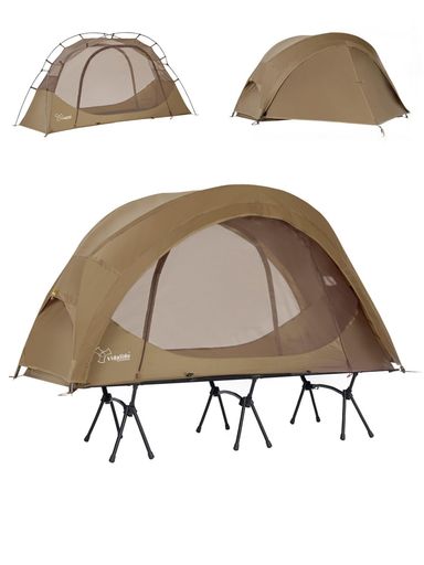 VIDALIDOテントソロテント1-2人用キャンプテント自立式コットテントTC通気防風軽量簡易テント2点セットカーキー(インナーテントとアウターテント) VIDALIDOテントソロテント1-2人用キャンプテント自立式コットテントTC通気防風軽量簡易テント2点セットカーキー(インナーテントとアウターテント)