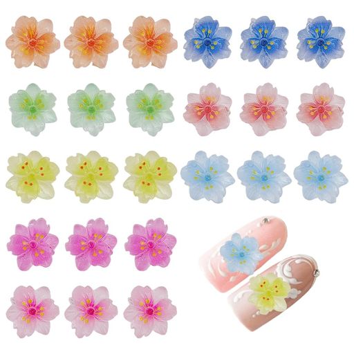 100個入りプルメリア花チャームレジン粘土ビーズフラワーイヤリング3Dフラワーチャーム和風ネイル花樹..