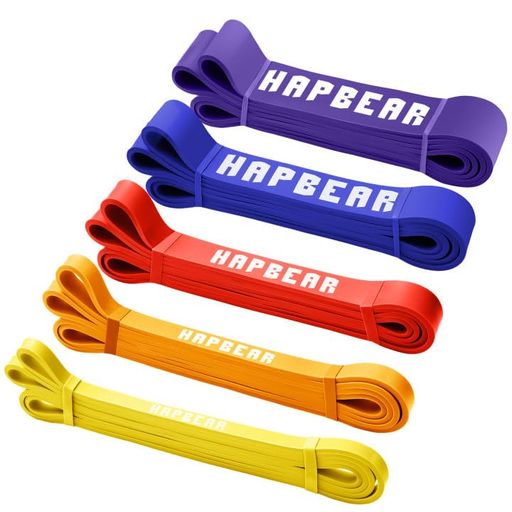 HAPBEAR トレーニングチューブ 懸垂補助バンド レジスタンスバンド 5レベル 筋トレ用 ゴムチューブ レジスタンスバンド フィットネスバンド 男女兼用 自宅トレ ダンベル代用 非滑り 耐久性…