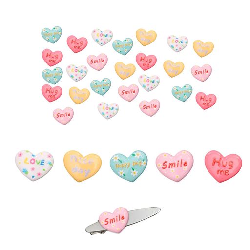 TVETEデコパーツミックスミニチュアレジンデコ【20個入り】樹脂製5種類のパターンミニサイズかわいいハ..