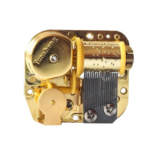 オルゴールメカニズム、18音巻き時計仕掛けムーブメント、DIYオルゴールと置物用、ゴールドメタルシル..