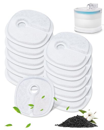 Cunina猫水飲み器用フィルター猫水フィルター猫給水器Cheerble互換フィルターペット自動給水器フィルターヤシ殻活性炭とイオン交換樹脂水軟化E1USB給電式-1&E1+充電式-1給水器に適用互換品10個