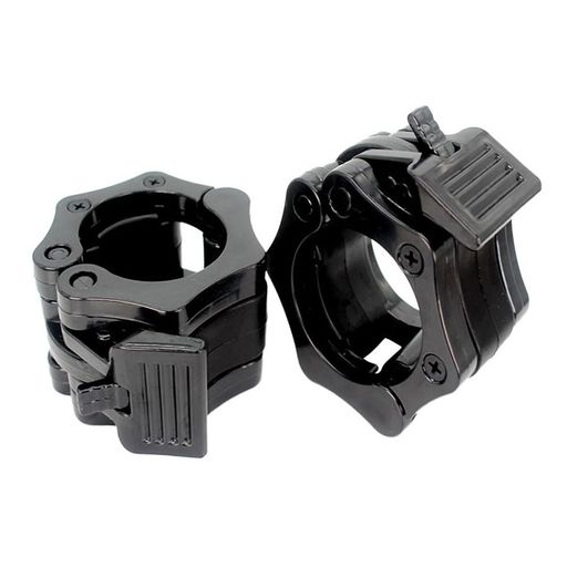 2つのバーベルカラーバーベルクリップはバーベルプレート固定スプリングスクリュー直棒25mmを支持する(..