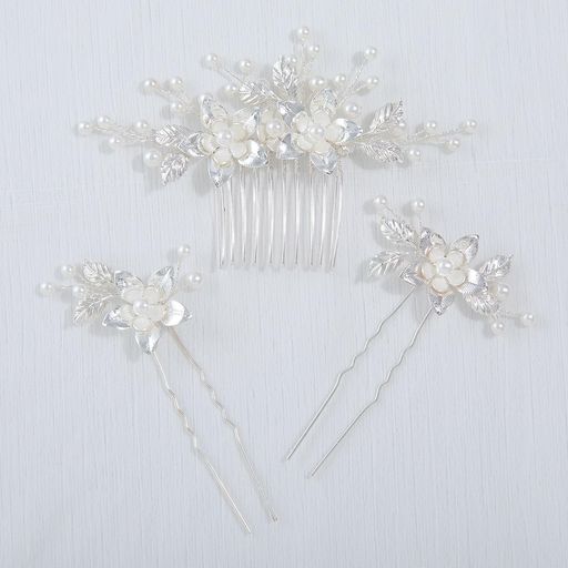 Haodeliy髪飾りヘアアクセサリーコームUピン3点セット木の葉花モチーフ花嫁かんざしヘッドドレス手作りウェディングヘッドドレス髪飾りフラワー結婚式披露宴二次会発表会卒業式入学式… Haodeliy髪飾りヘアアクセサリーコームUピン3点セット木の葉花モチーフ花嫁かんざしヘッドドレス手作りウェディングヘッドドレス髪飾りフラワー結婚式披露宴二次会発表会卒業式入学式…