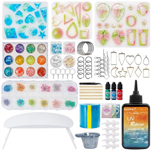 UNOKKIレジンセット初心者UVレジンスターターキットセット初心者レジン着色剤レジン液レジン型uvライト..