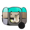 BENEBOMO六角形折りたたみ式ペットサークル組み立て不要キャリーバッグ付き猫犬用ケージメッシュサークル軽量コンパクト防災通気性室内外兼用幅110CMx高さ6...