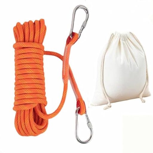 Tents, Tarps - ILLIDANテントロープ10mmx5Mオレンジロープガイロープパラコードロープテントロープガイラインタープロープ防風キャンプアウトドア収納袋付き