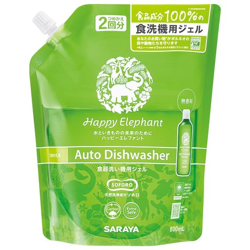 商品サイズ (幅x奥行x高さ) :17cmx9.5cmx21.6cm 内容量:800ml ブラント名:Happy Elephant メーカー名: サラヤ 原産国名: 日本