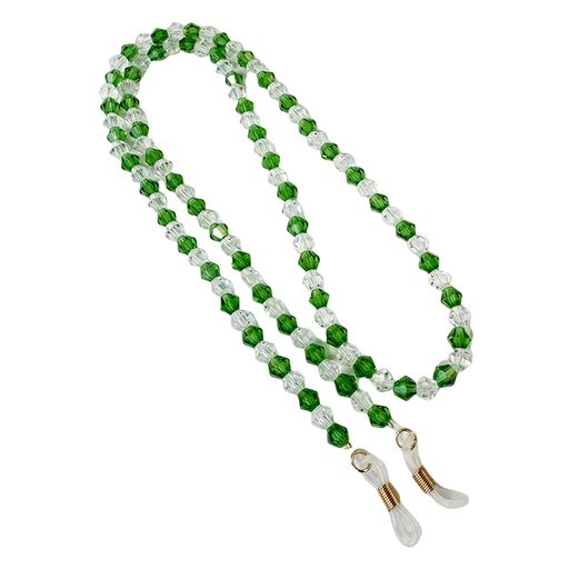 [KENASTA]メガネチェーンメガネストラップ6mmクリスタルガラスビーズハンドメイドおしゃれレディースメンズサングラスマスクストラップ落下防止ズレ防止眼鏡チェーン(クリアグリーン)