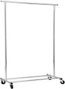 DRM業務用ハンガーラック横伸縮幅108-160CM耐荷重110KGパイプハンガー頑丈丈夫シルバー(幅108-160)