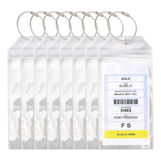 [TEMLUM]荷物タグホルダークルーズ・船荷物タグスーツケースタグ出張用タグネームタグPVC防水ポーチク..