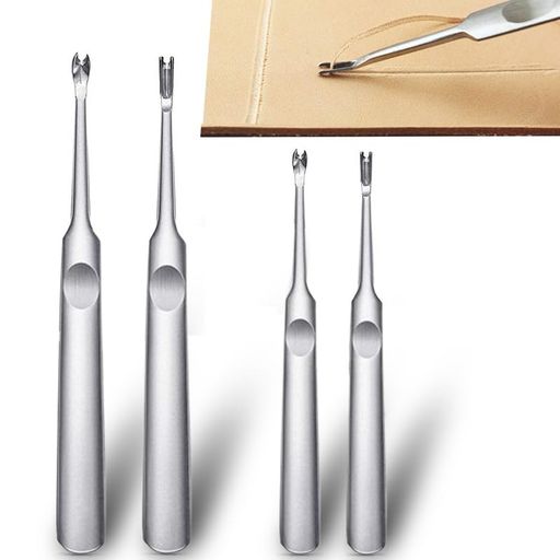 レザークラフトへり落とし溝掘り4種セット革工具ステッチンググルーバーV字U字面取り切削レザーキット..