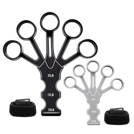 2個(グレー+ブラック)Crahoulikeフィンガーパワー握力強化訓練握力補助抵抗レベルが調節可能高齢者男女..