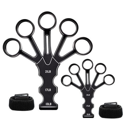 Crahoulikeフィンガーパワー2個(ブラック)フィンガーグリップ各指調節可能13LB/17LB/21LB握力補助握力トレーニング携帯型男女兼用