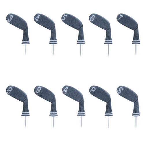 LeFeng ニットゴルフアイアンヘッドカバー10個セット 3-9/A/P/S セット - 軽量で丈...