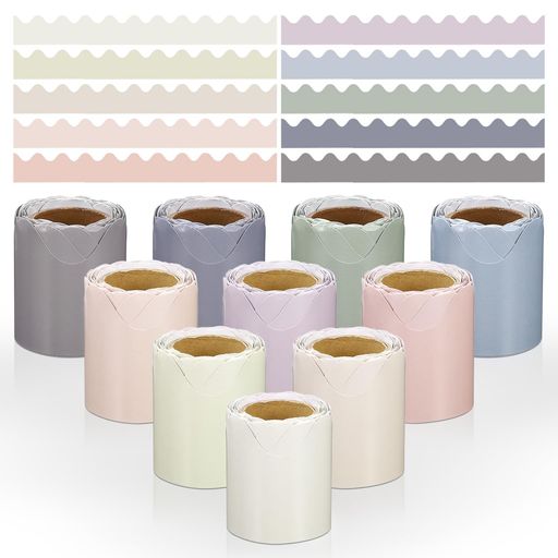 PATIKIL掲示板ボーダー合計164フィート10ロールのカラフルなスカラップボーダートリム装飾教室の黒板机..