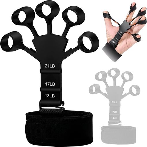 フィンガーパワー【2個】セットフィンガートレーナーグリップ鍛錬6段階調節可能なフィンガートレーナー..