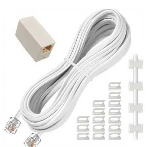 Ginhkok電話線7.6m電話延長コードモジュラーケーブルオステレホンケーブル軽量爪折れ防止純銅線コアRJ1..