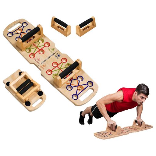 Figfeyプッシュアップバープッシュアップボード木製折り畳み腹筋ローラーコンパクト腕立て伏せ筋トレグッズ腕立て頑丈安定性滑り止めプッシュアップスタンドトレーニング自宅トレ筋ト…