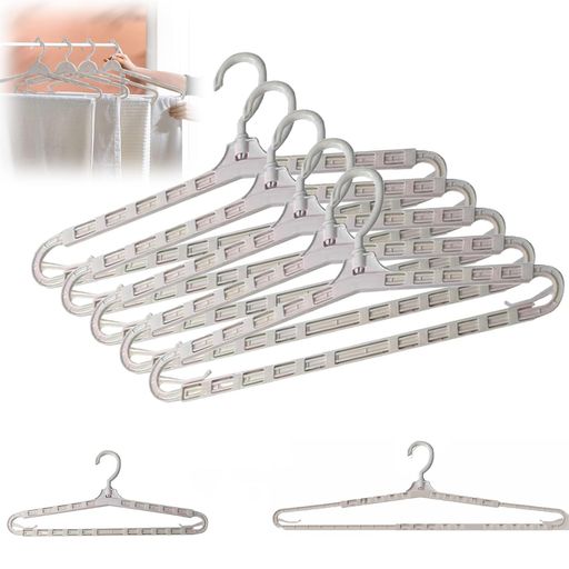 VorsiProバスタオルハンガー5本セットタオルハンガー伸縮式洗濯ハンガー衣類ハンガー360度回転フック洗..