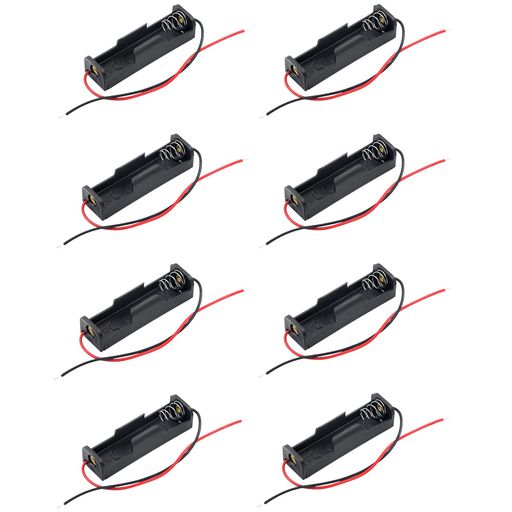 サムコスバッテリーホルダー1.5Vリード線付きプラスチック製電池ボックス(8個入り)