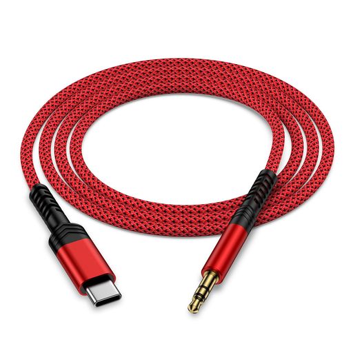 タイプC AUXケーブル USB C-3.5mm オーディオケーブル オス-オス1M type-c to 3.5mm音声ケーブルイヤホンジャック 変換 タイプc ステレオミニプラグ ヘッドホン カーステレオ 高耐久性ナイロン編み…