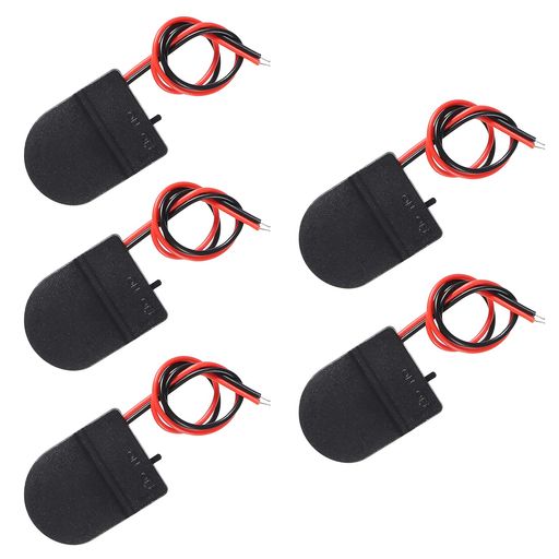 ACEIRMC5個ボタン電池ホルダーコイン電池ホルダースイッチ付きCR2032バッテリーホルダーバッテリー収納ボックスリードオンオンオンオフスイッチソケットコンテナCR20323V-ブラック