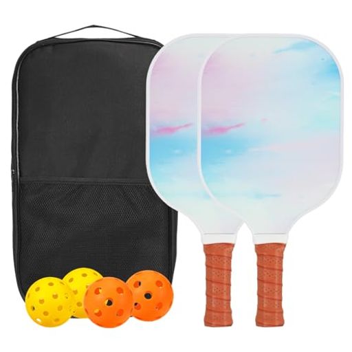 PATIKILピクルボールパドルセットUSAPA承認済みのファイバーグラス表面ピクルボールラケットクッション..