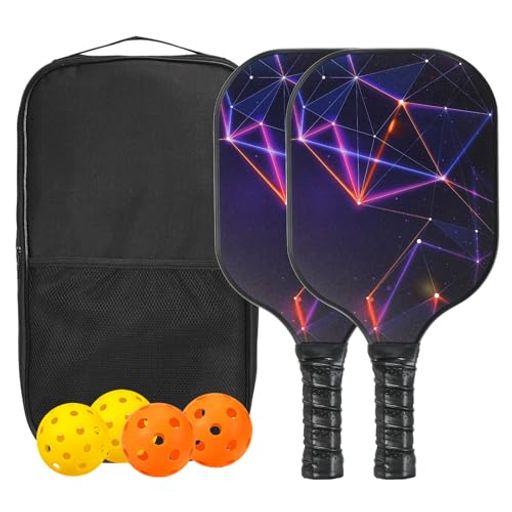 PATIKILピクルボールパドルセットUSAPA承認済みのガラス繊維表面ピクルボールラケットクッショングリッ..