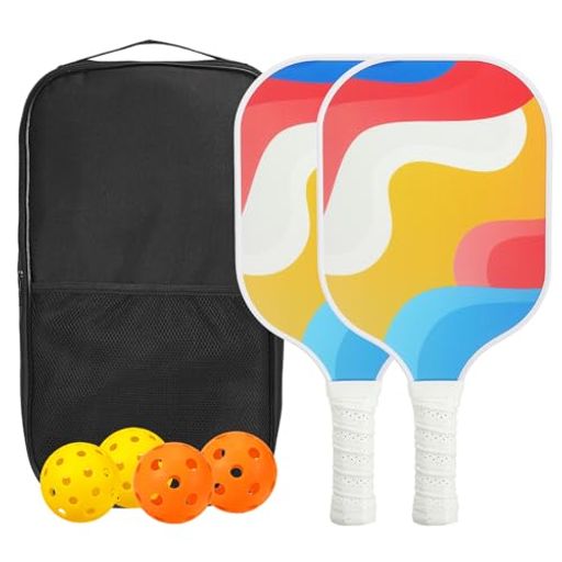 PATIKILピクルボールパドルセットUSAPA承認済みのファイバーグラス表面ピクルボールラケットクッション..