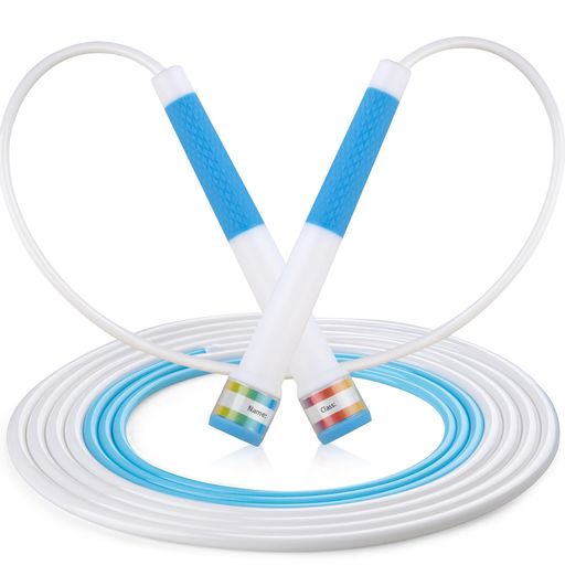 SIWENGDE縄跳びジュニア用なわとび学校用ジャンプロープ小学生競技消費カロリー長さ調整可エクササイズ滑り止めハンドル室内/屋外スポーツ用品(blue)