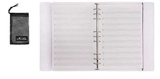 バインダーノートB59穴最大100枚収容リングノート6線譜方眼5線譜4線縦楽譜リングノート詰め替え半透明..