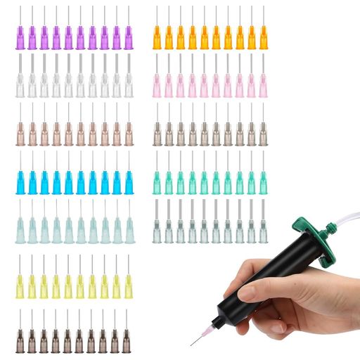 ZHEJIA接着剤用ニードル(120個セット)ディスペンサーニードルプラスチックニードルシリンジ替針接着剤..