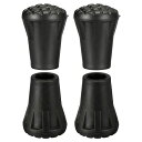MMETERXITY4個セットトレッキングポール先端キャップ-杖交換用キャップラウンドボトムスキースティック先端アウトドアハイキングポールに適用(内径0.41”黒)(4)