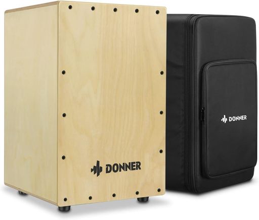 西塔琴 - DonnerカホンCajon打楽器木製フルサイズボックスドラム内部ギター弦カホンバッグゴム足付きストリング上品なバーチ30*30*48cmDCD-1