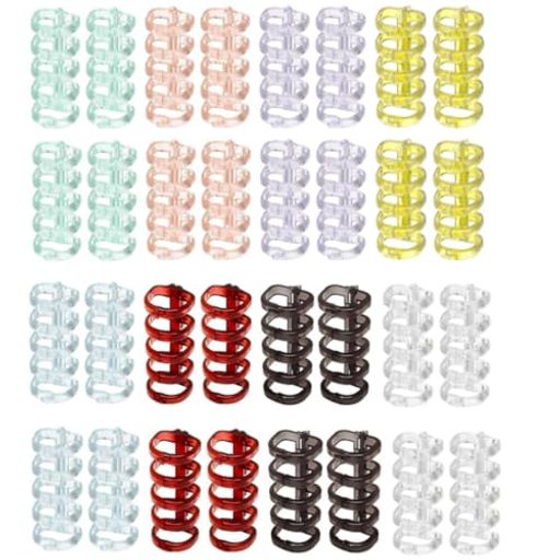 ルーズリーフリング32個セット8色入取り外し可能A4/A5/B5/M5ルーズリング製本用とじ具5穴穴径13mm.ルー..