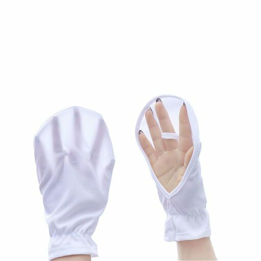 [DEVENTORZ]UVカットハンドカバーゆったり男女兼用手の甲ショート丈日焼け防止手袋紫外線対策UPF50+通気性メッシュUVカット率99%吸汗速乾ひんやり(ホワイト)