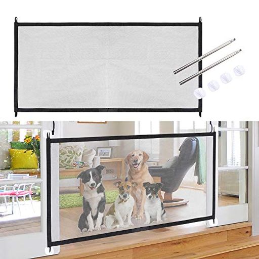 ペットネットバリア猫犬用ネットバリアナイロン製メッシュネット多用途隔離柵伸縮性耐摩耗侵入防止ペットゲートペットフェンス子供ベビーガード屋内外キッチン階段車内保護お部屋仕…