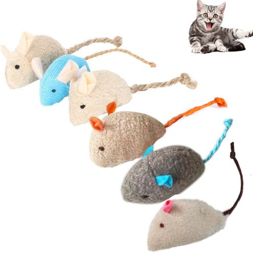 YFFSFDC猫 ネズミ玩具6個セット ペット 噛むおもちゃ ぬいぐるみ おもちゃストレス解消 運動不足 ペット用品