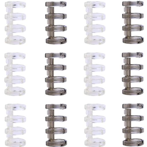 バインダーリング12個入り2色4穴プラスチック製バインダーファイル本製作A4/A5/B5製本用とじ具使いやす..