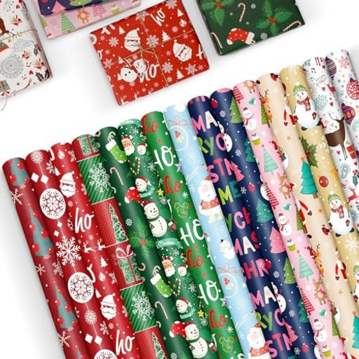 METBOUクリスマス包装紙15枚約51x75cmクリスマスラッピングペーパー大判包装紙ラッピング紙ギフトラッピング15柄サンタクリスマスツリー