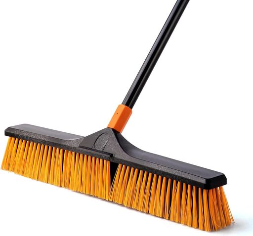 CLEANHOME デッキブラシ 業務用 60cm幅 掃除ブラシ 長さ調節可能 129cm-166cm ベランダ/屋外/床/庭園にも適用 掃除用品