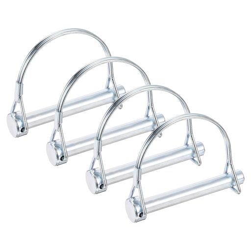 PATIKILトレーラーカプラーピン3/8x2-5/6インチ、4個のワイヤーロックピン、安全シャフトロックピン、..