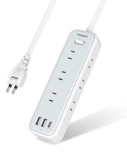 TESSAN 延長コード 2m 電源タップ usb たこあしコンセント テーブルタップ 9個AC口 2個type-Aポート 1個USB-Cポート電源コード type-c OA タコ足配線 マルチ 一括スイッチ付き 壁掛け 卓上 隙間 おし…