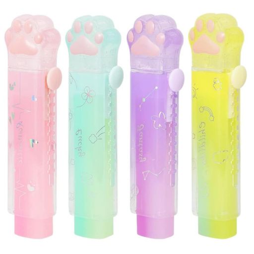 YFFSFDC消しゴムキラキラ4色4個セット可愛い鉛筆消しゴムセット文房具ノベルティスクールオフィス子供..