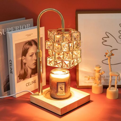 【おしゃれなデザイン】ガラス製シェード、木製のベースで、高級感とおしゃれ感が溢れる、お部屋にきれいな飾り物として存在してます。ガラス製のシェードからの光がお部屋により柔くに照らします。 【タイマー付き】こちらのキャンドルウォーマーランプには...