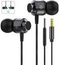 イヤホン有線イヤフォンマイク付き磁気設計絡み防止HIFI音質重低音快適な装着感高遮音性音漏れ防止リモコン付き通話対応インナーイヤー型ステレオイヤフォン音量調整ヘッドホン対応(2)
